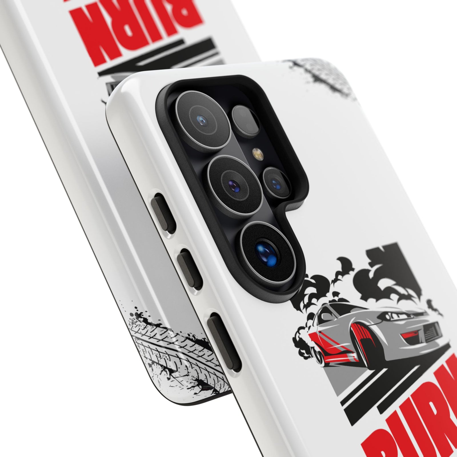 JDM Burnout Tough Car Phone Case - Samsung Galaxy S26 Ultra, glossy, camera cutout close-up