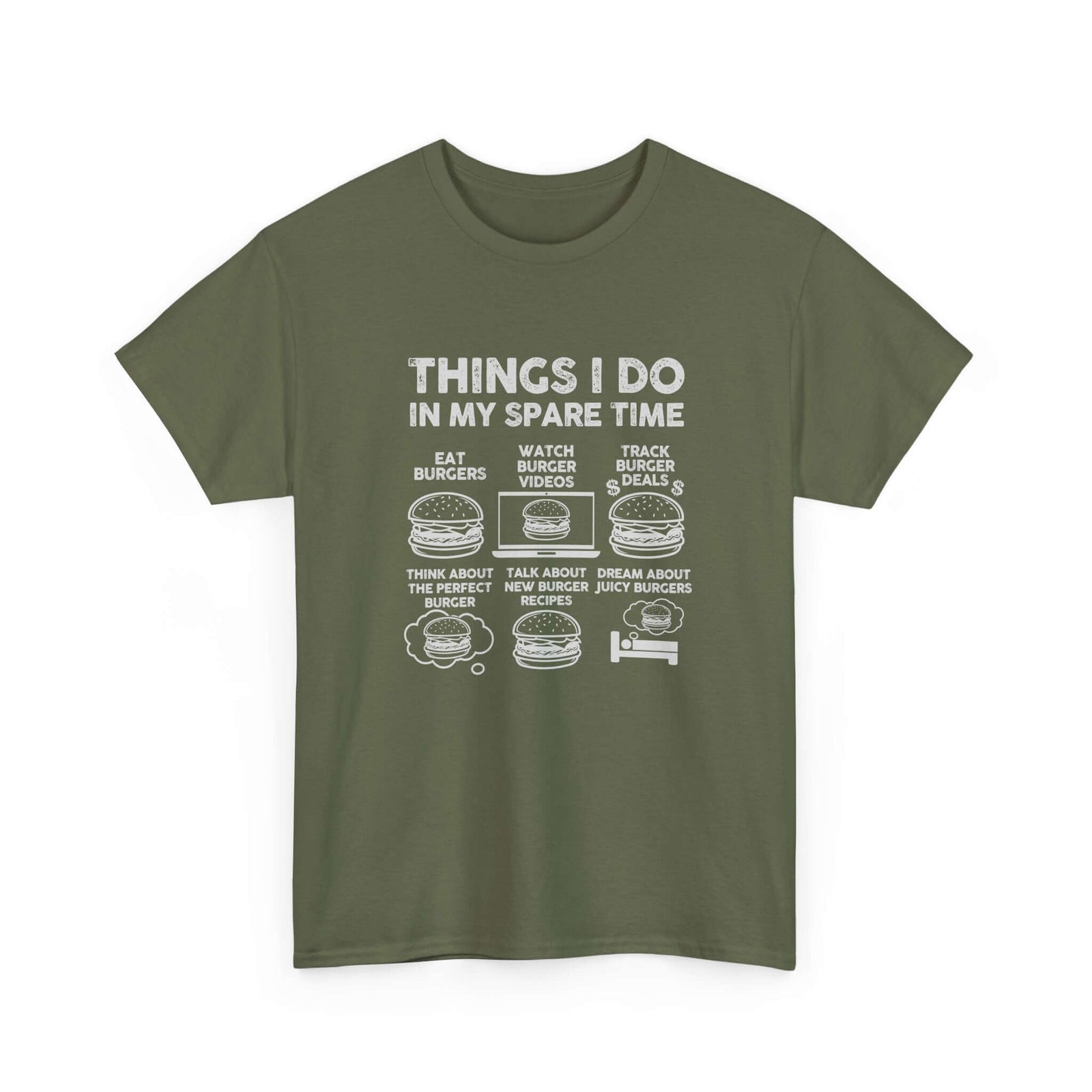 Things I Do in My Spare Time Burger T-Shirt | Funny Foodie Gift