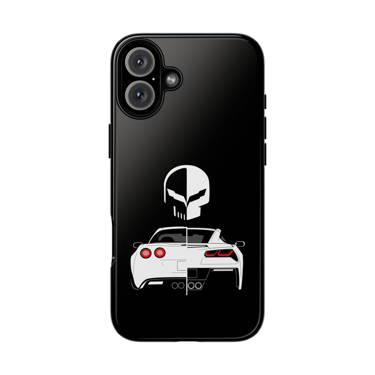 Corvette Punisher Skull Tough Phone Case | Muscle Car Guy Gift