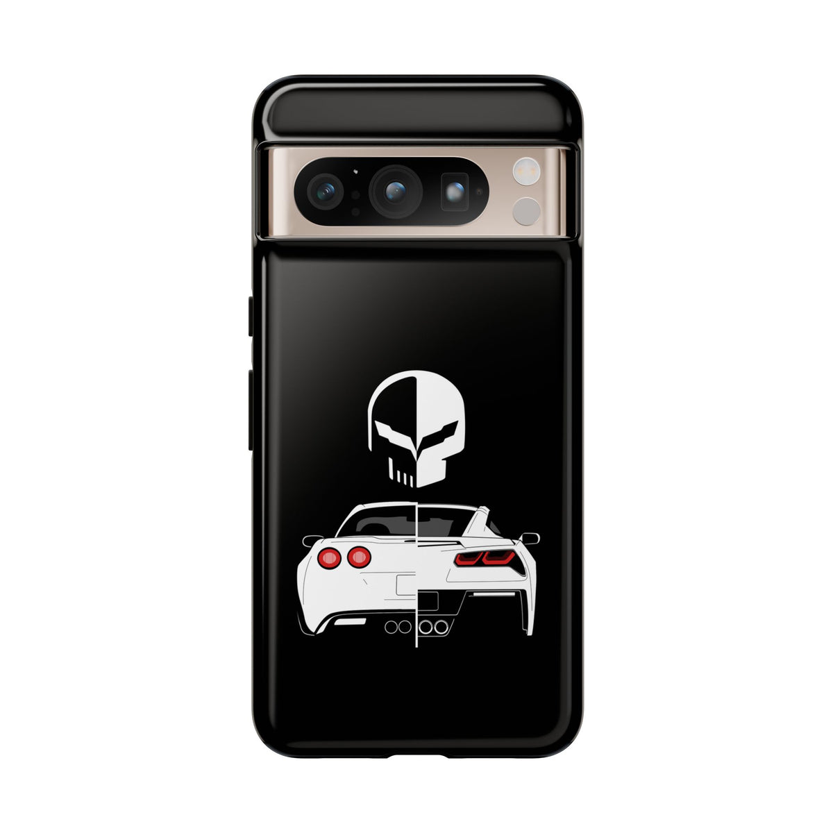 Corvette Punisher Skull Tough Phone Case | Muscle Car Guy Gift