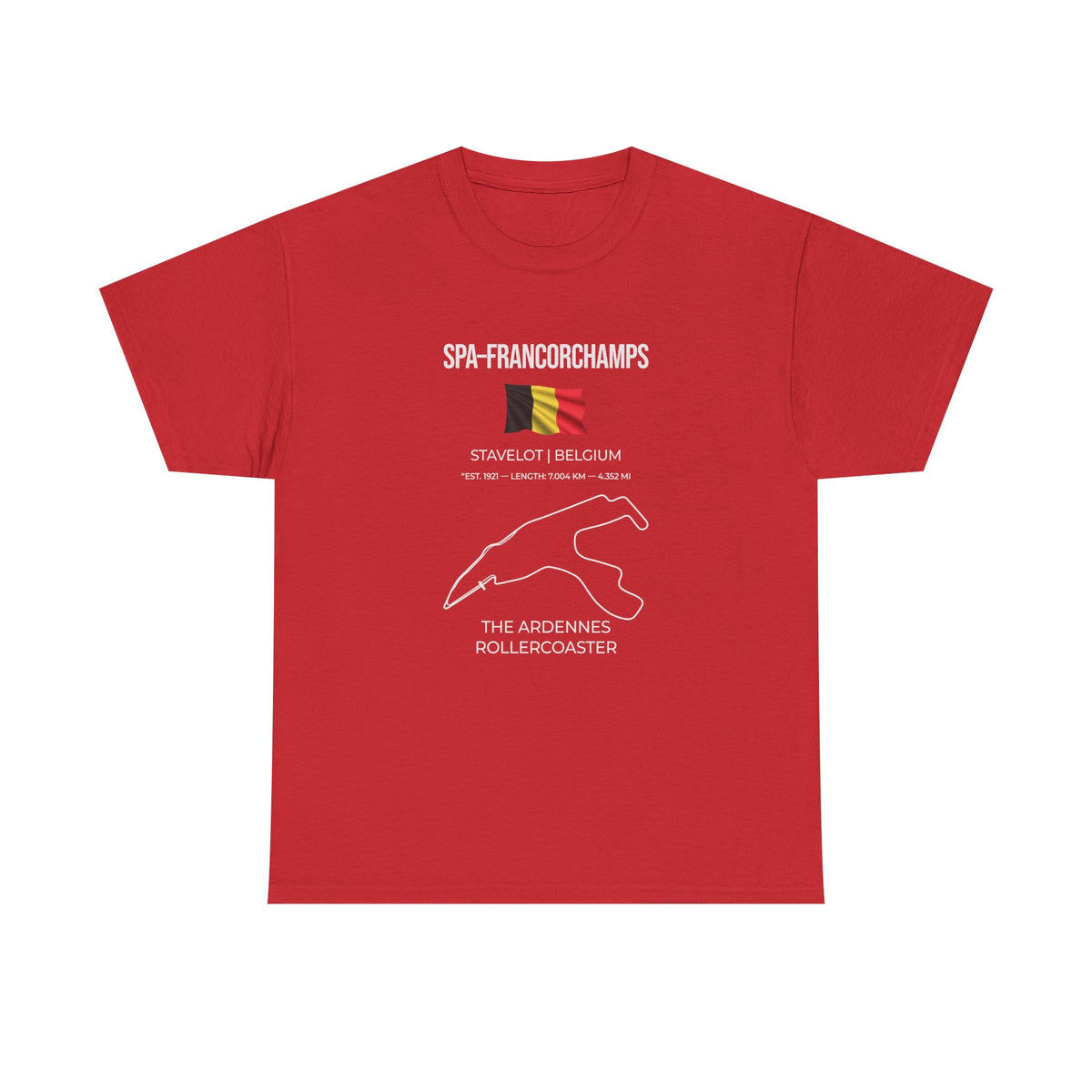 Spa-Francorchamps F1 Racing Track T-Shirt lifestyle