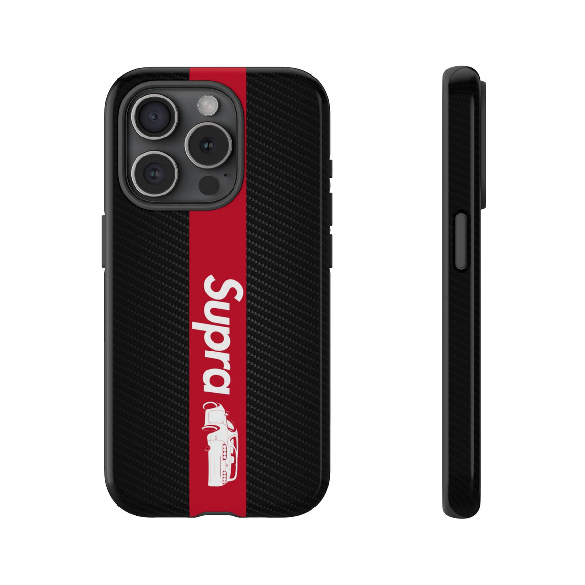 JDM Style Design Tough Phone Case - iPhone 15 Pro, glossy, front and side view