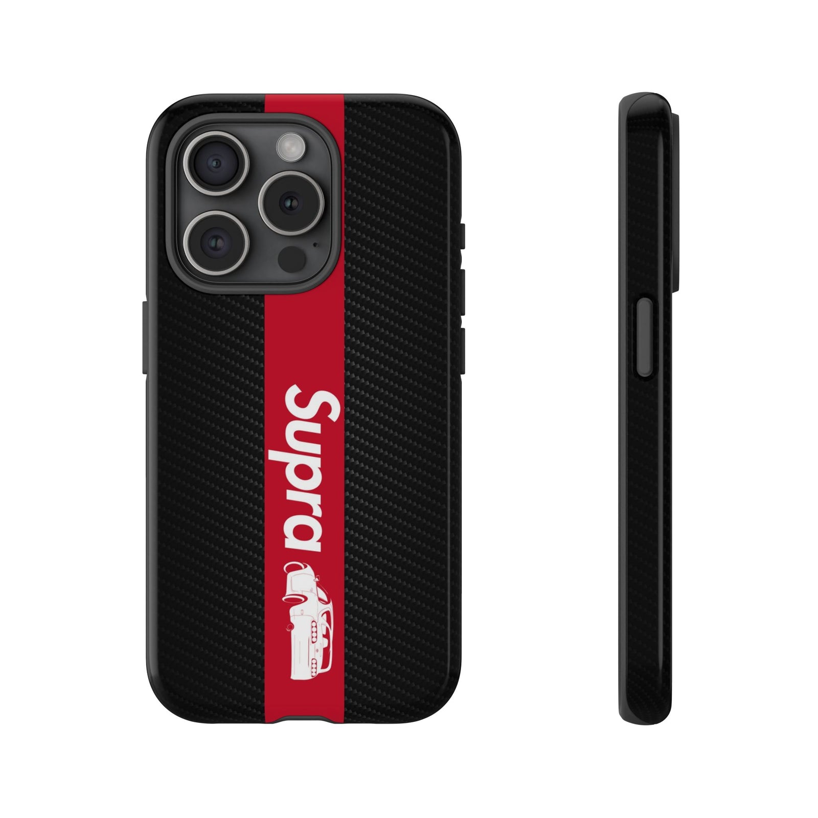 JDM Style Design Tough Phone Case - iPhone 15 Pro, glossy, front and side view