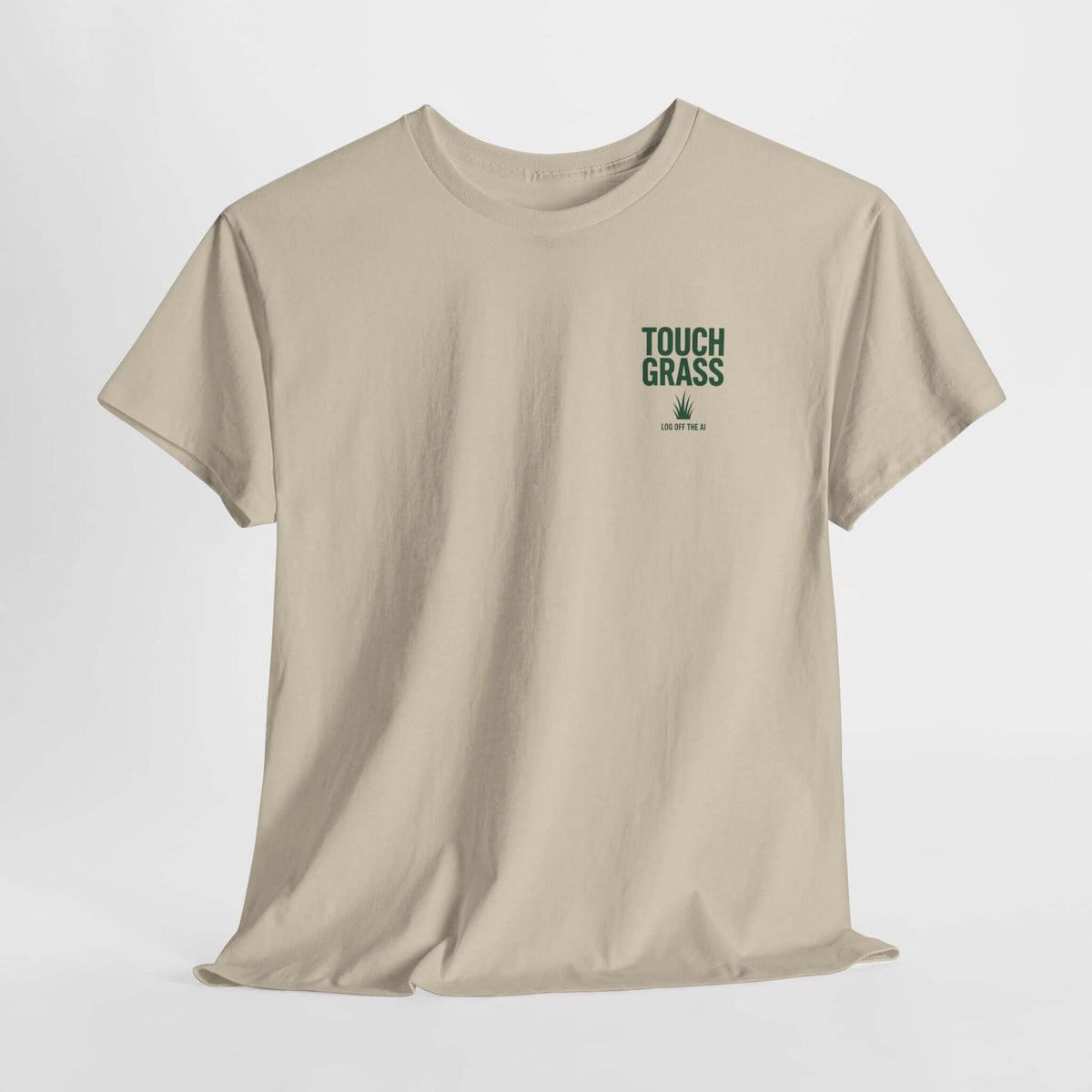 Touch Grass minimalist t-shirt - small left-chest print - programmer gift tee