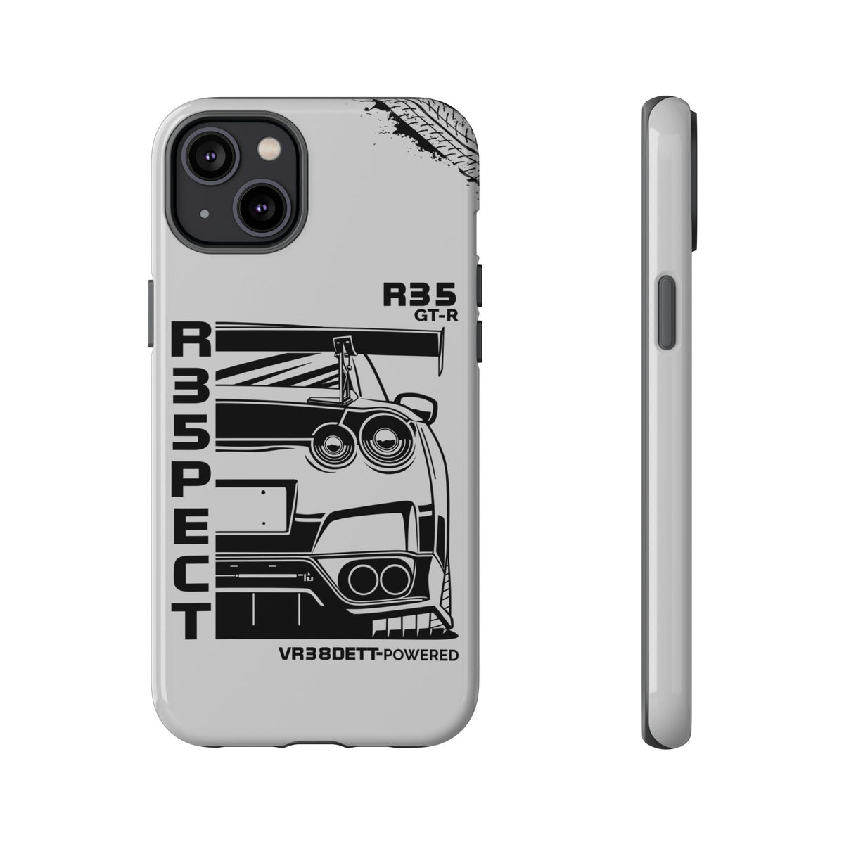 JDM Front View Tough Phone Case - iPhone 14 Plus, glossy, front and side view