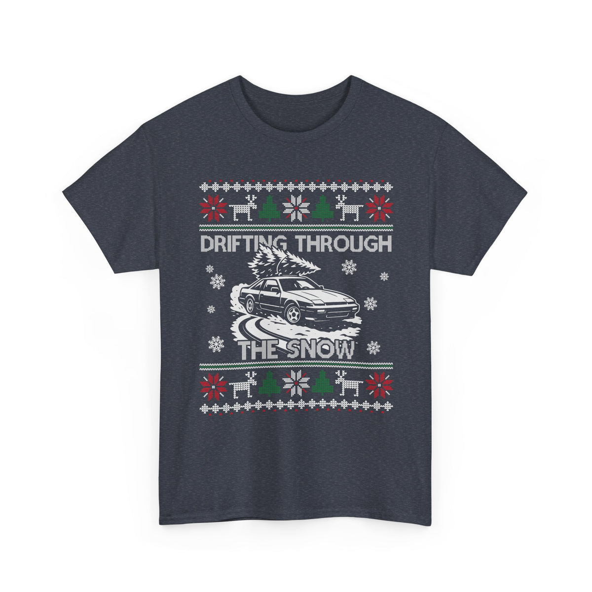 Drifting Through the Snow Ugly Christmas Shirt, Holiday Gift Tee, Christmas Party, JDM Drift Car Guy T-Shirt