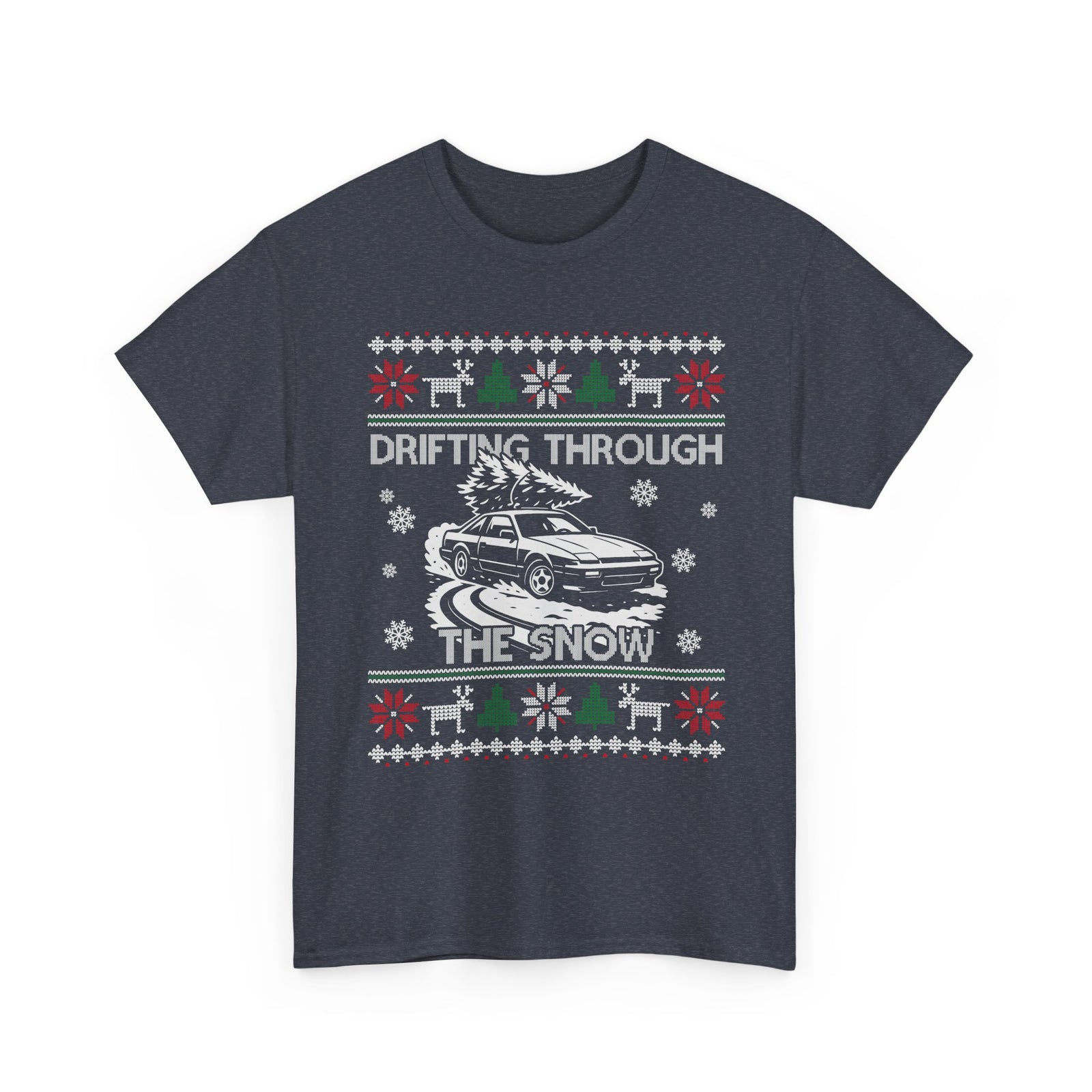 Drifting Through the Snow Ugly Christmas Shirt, Holiday Gift Tee, Christmas Party, JDM Drift Car Guy T-Shirt