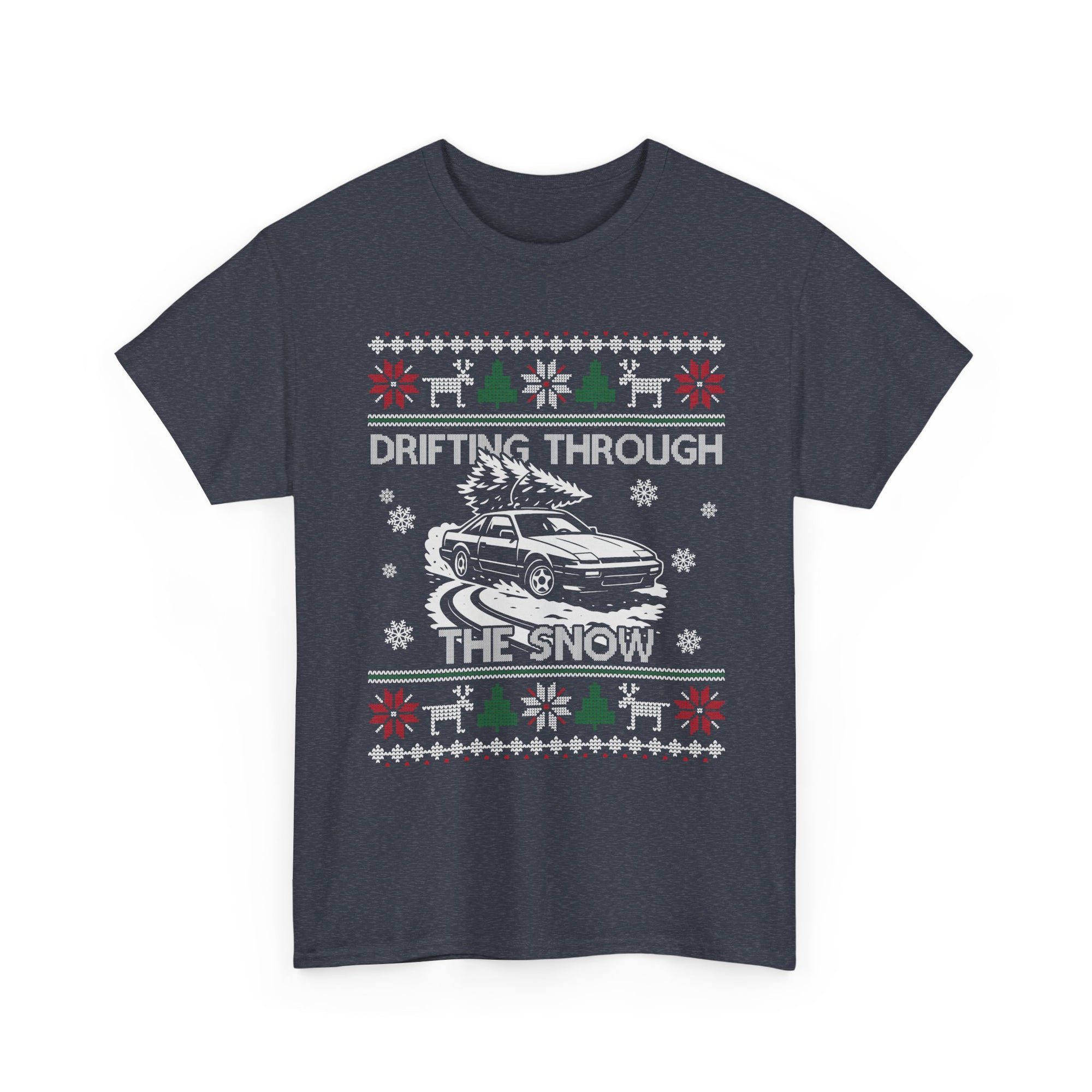 Drifting Through the Snow Ugly Christmas Shirt, Holiday Gift Tee, Christmas Party, JDM Drift Car Guy T-Shirt