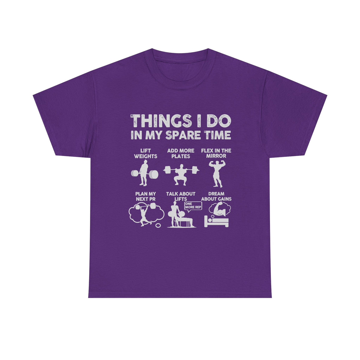 Things I Do In My Spare Time T-Shirt | Funny Gym Workout Tee for Men