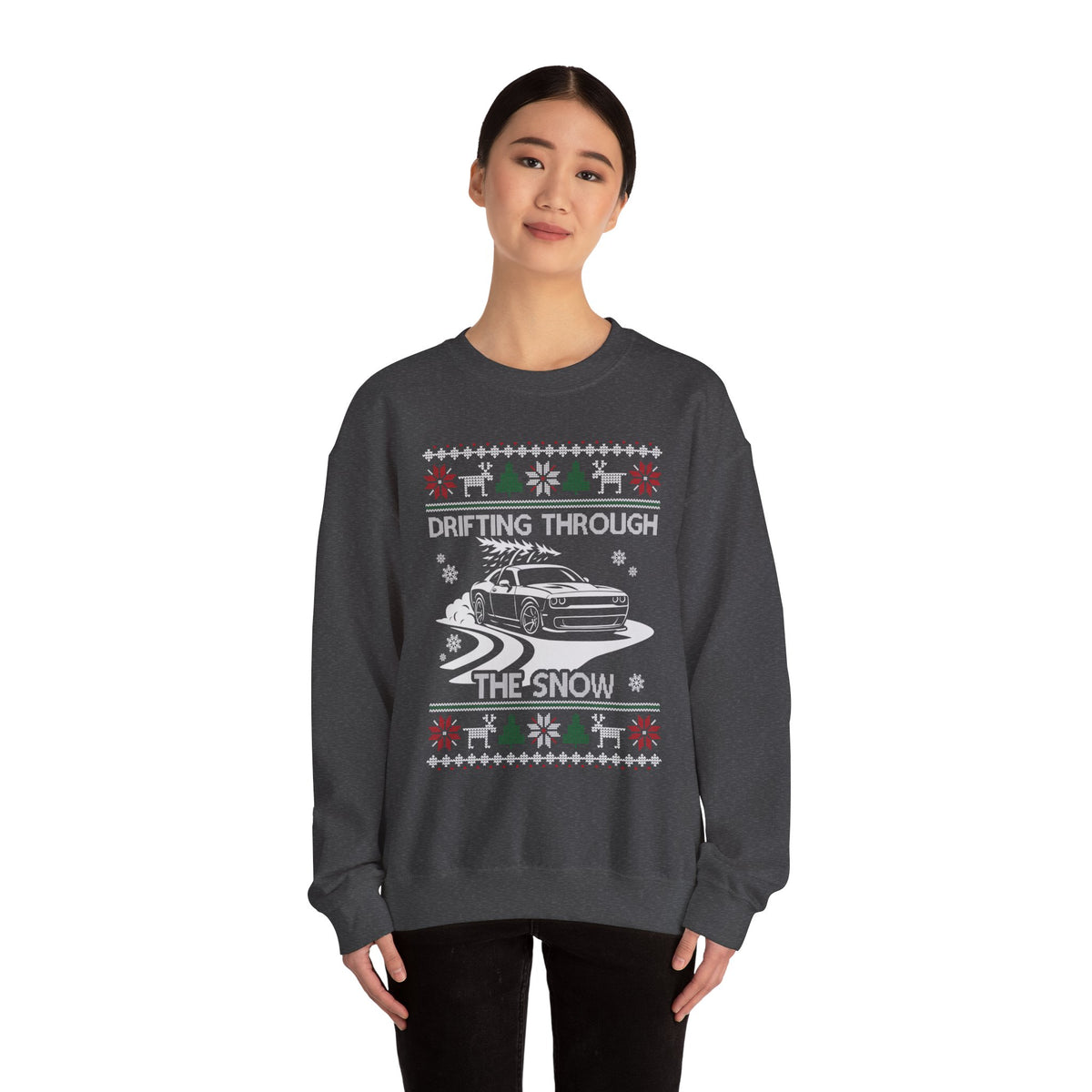 Custom Car Drifting Through the Snow Sweatshirt