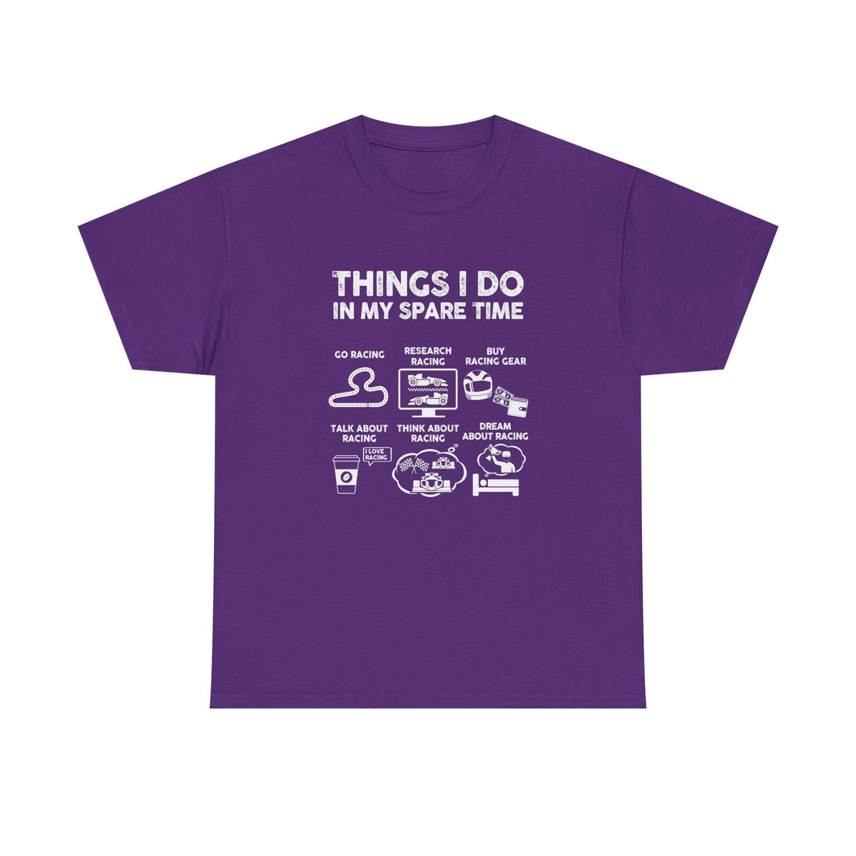 Things I Do in My Spare Time Racing T-Shirt t-shirt flat lay - automotive gift