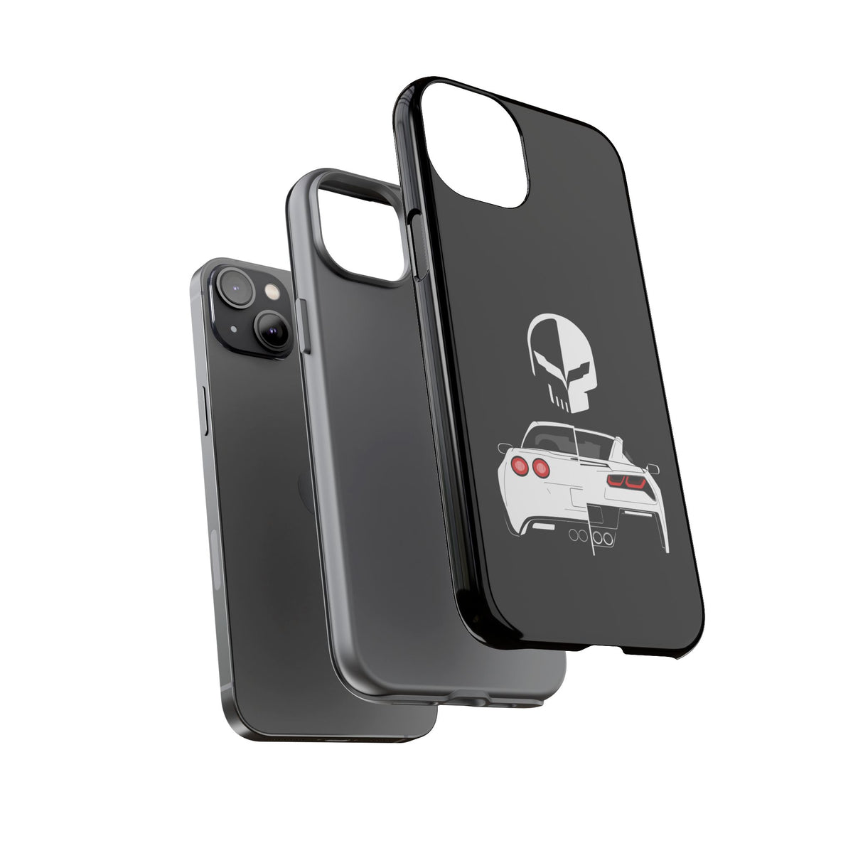 Corvette Punisher Skull Tough Phone Case | Muscle Car Guy Gift