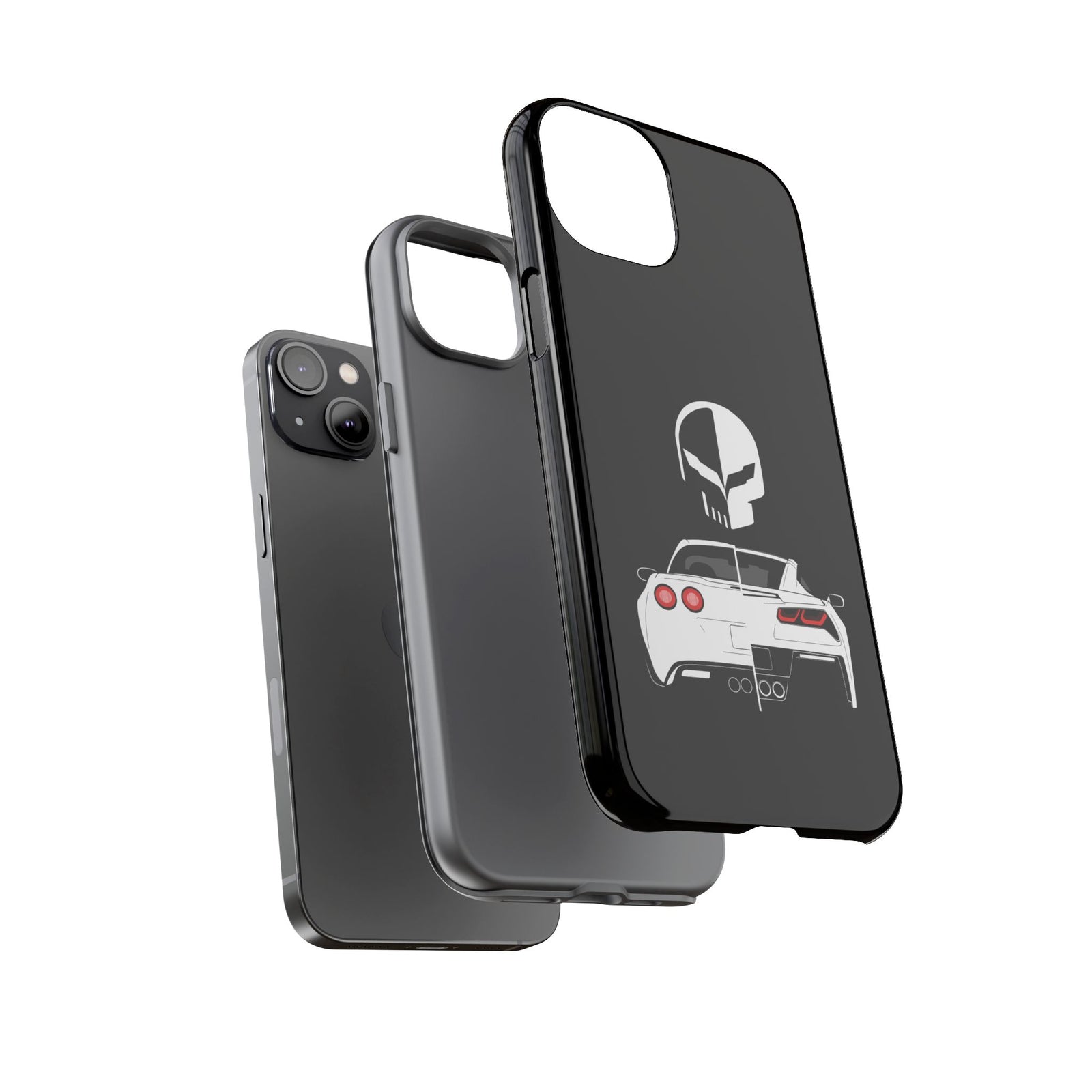 Corvette Punisher Skull Tough Phone Case | Muscle Car Guy Gift