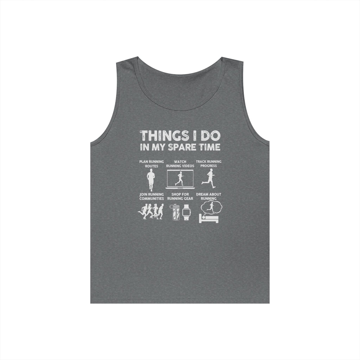 Funny Running Tank Top for Men, Things I Do In My Spare Time Sleeveless Shirt, Marathon Runner Gift, Gym Workout Singlet