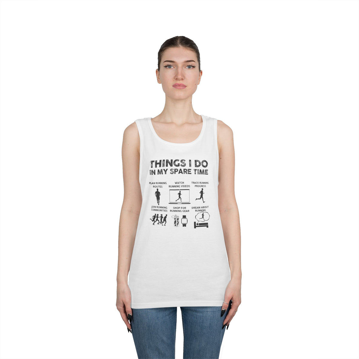 Funny Running Tank Top for Men, Things I Do In My Spare Time Sleeveless Shirt, Marathon Runner Gift, Gym Workout Singlet