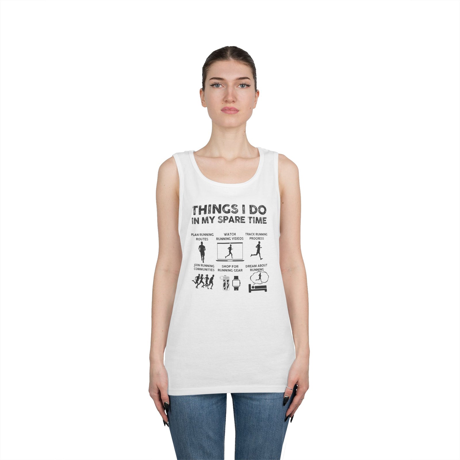 Funny Running Tank Top for Men, Things I Do In My Spare Time Sleeveless Shirt, Marathon Runner Gift, Gym Workout Singlet