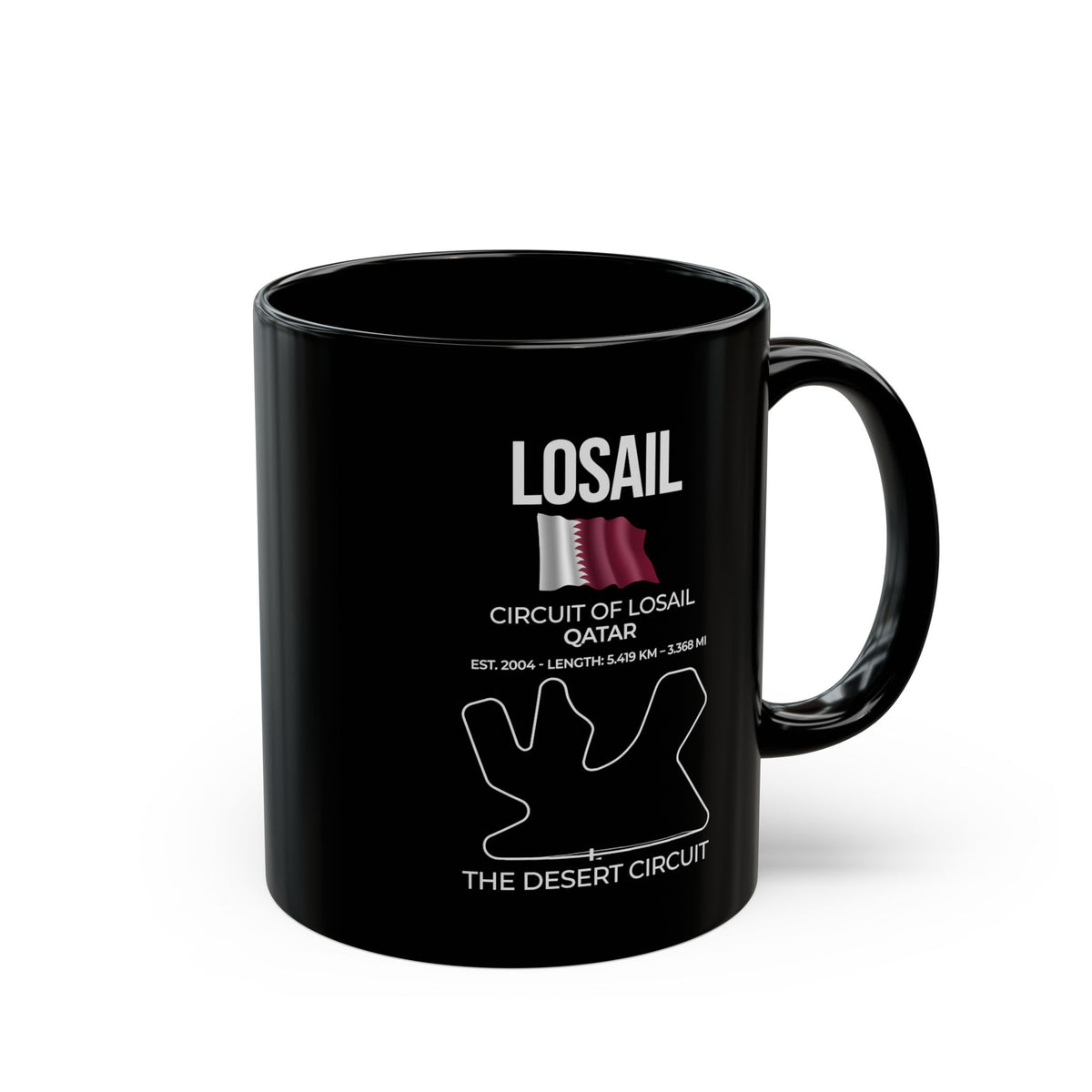 Losail Race Track Coffee Mug mug detail - funny gift for mechanics