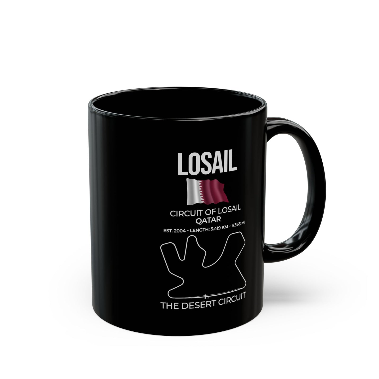 Losail Race Track Coffee Mug mug detail - funny gift for mechanics