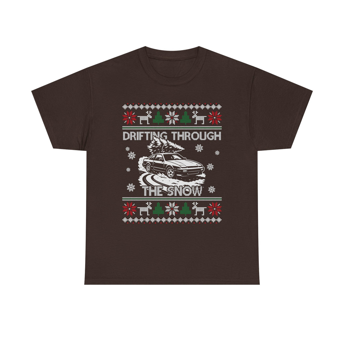 Drifting Through the Snow Ugly Christmas Shirt, Holiday Gift Tee, Christmas Party, JDM Drift Car Guy T-Shirt