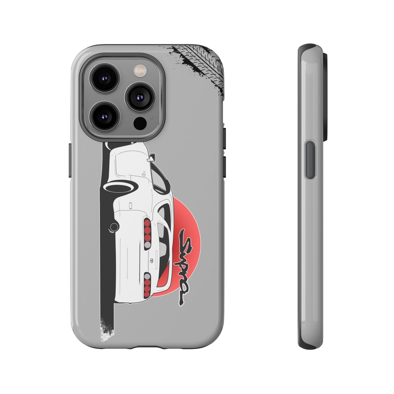 MKIV A80 Supra 2JZ Beast Tough Phone Case - iPhone 14 Pro, glossy, front and side view