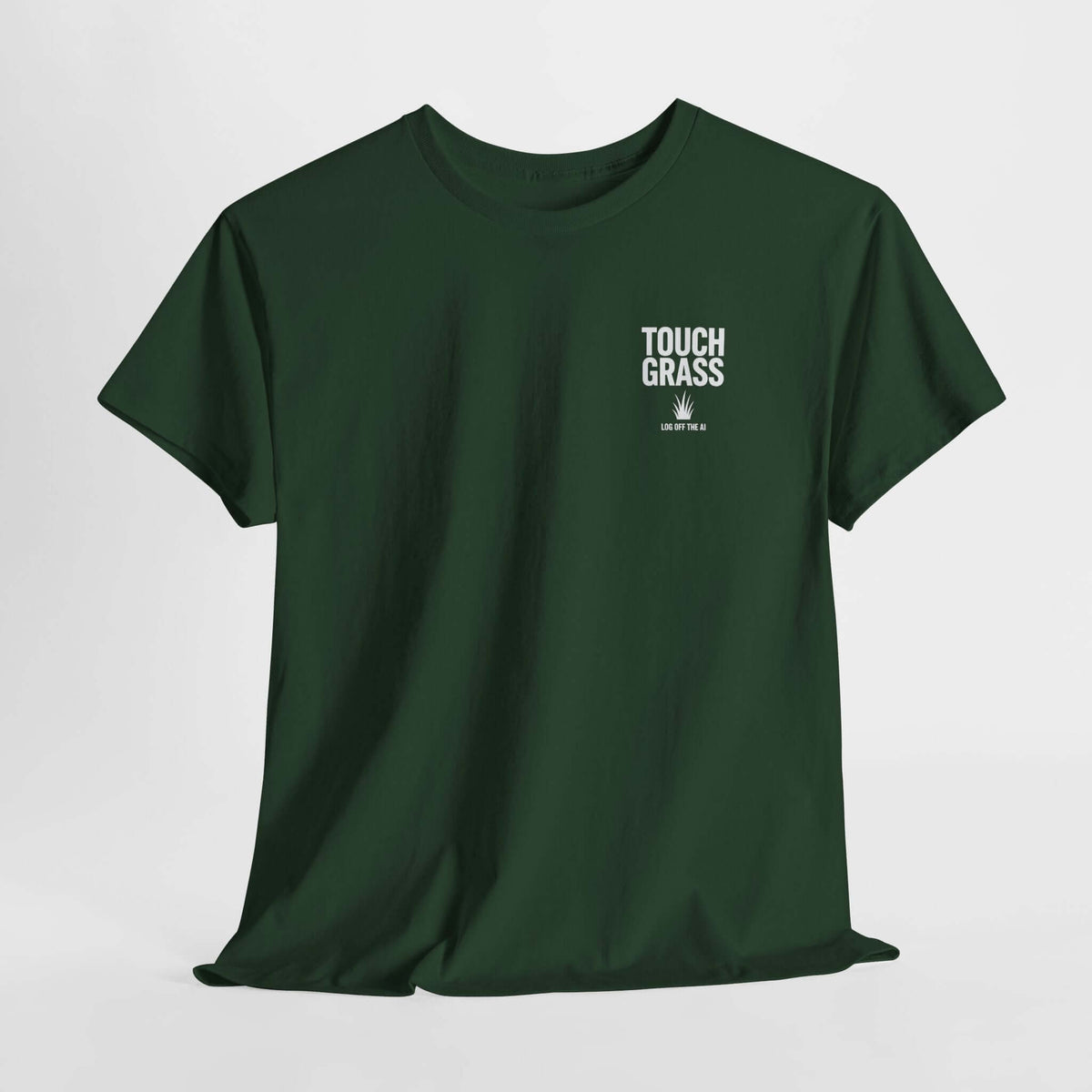 Touch Grass minimalist t-shirt - small left-chest print - programmer gift tee