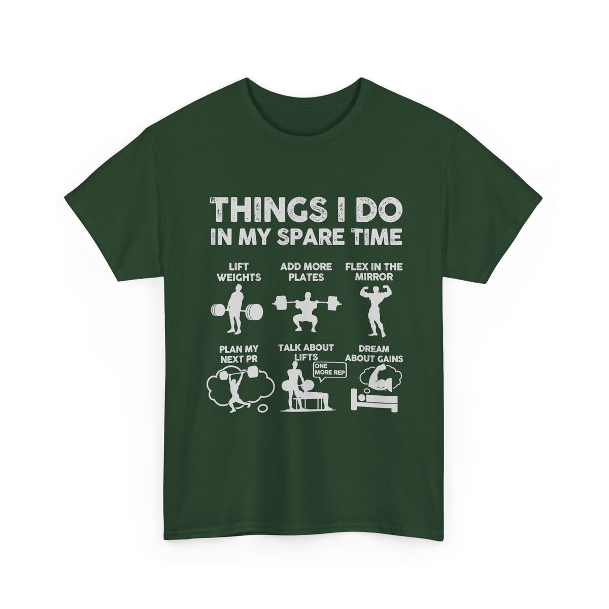 Things I Do In My Spare Time T-Shirt | Funny Gym Workout Tee for Men