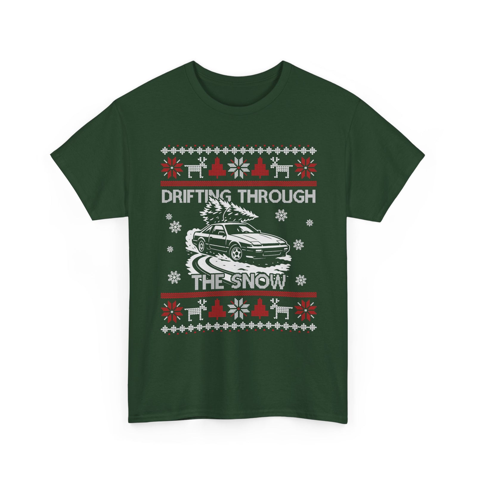 Drifting Through the Snow Ugly Christmas Shirt, Holiday Gift Tee, Christmas Party, JDM Drift Car Guy T-Shirt