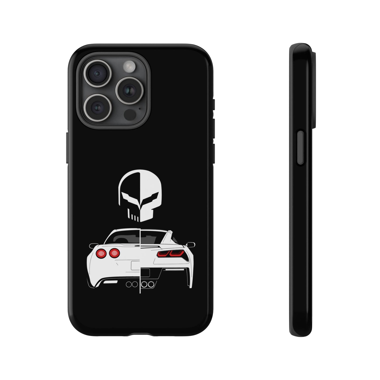 Corvette Punisher Skull Tough Phone Case | Muscle Car Guy Gift