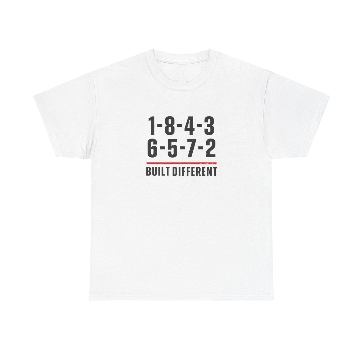 Man wearing Built Different V8 graphic shirt - hot rod and muscle car gift