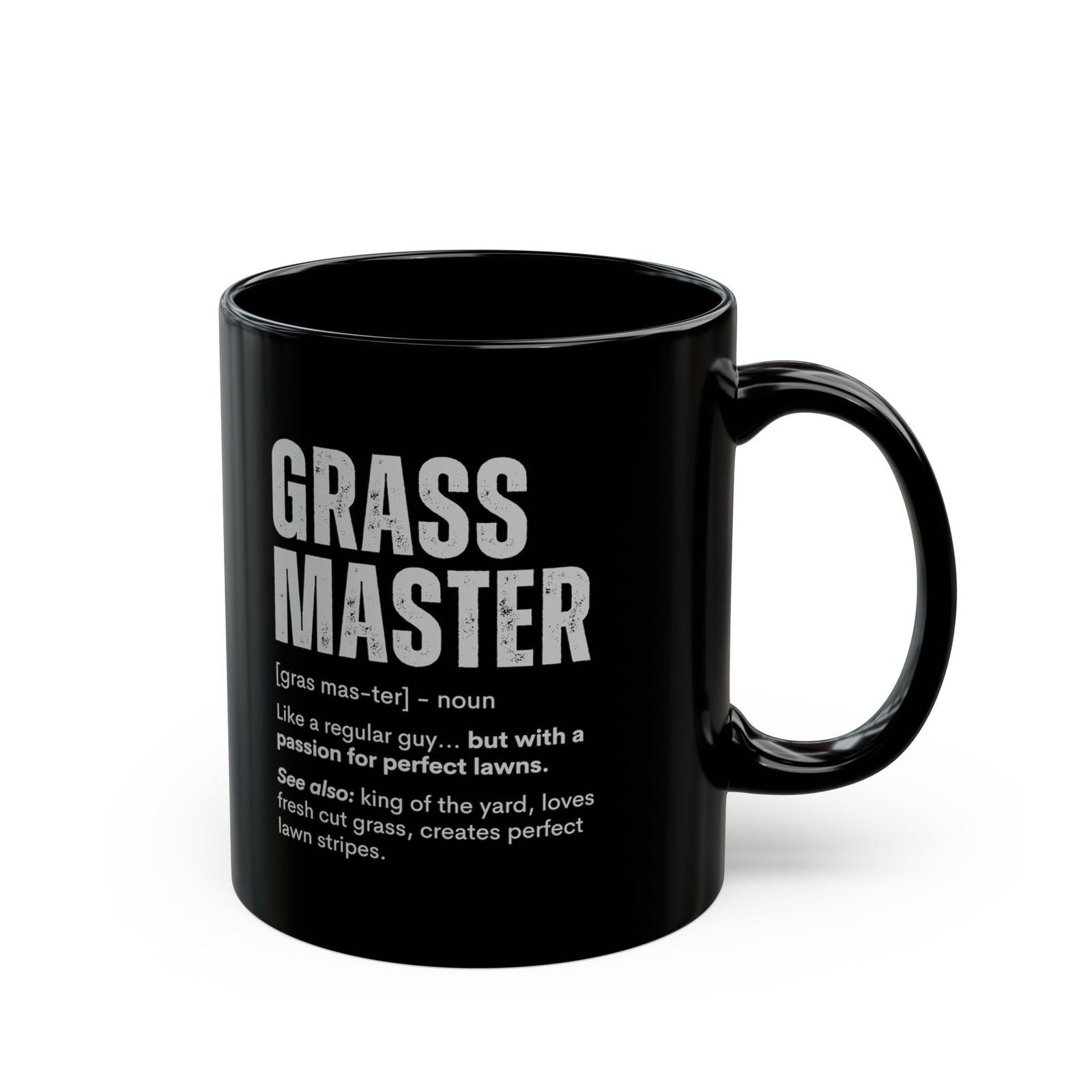Grass Master definition mug - lawn care humor design - funny gift for lawn enthusiast