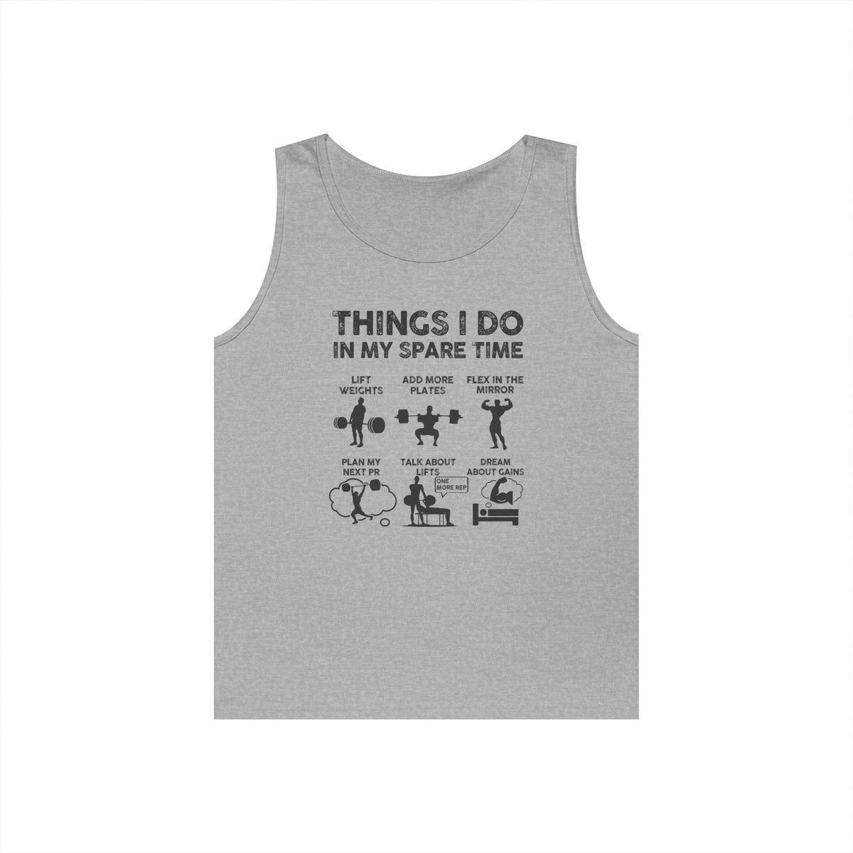 Gym Tank Top for Men, Funny Weightlifting Spare Time Sleeveless Shirt, Workout Lifting Gift, Bodybuilder Singlet