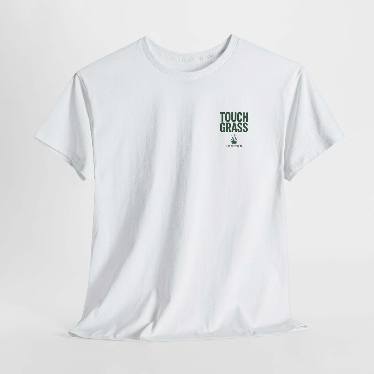 Touch Grass minimalist t-shirt - small left-chest print - programmer gift tee