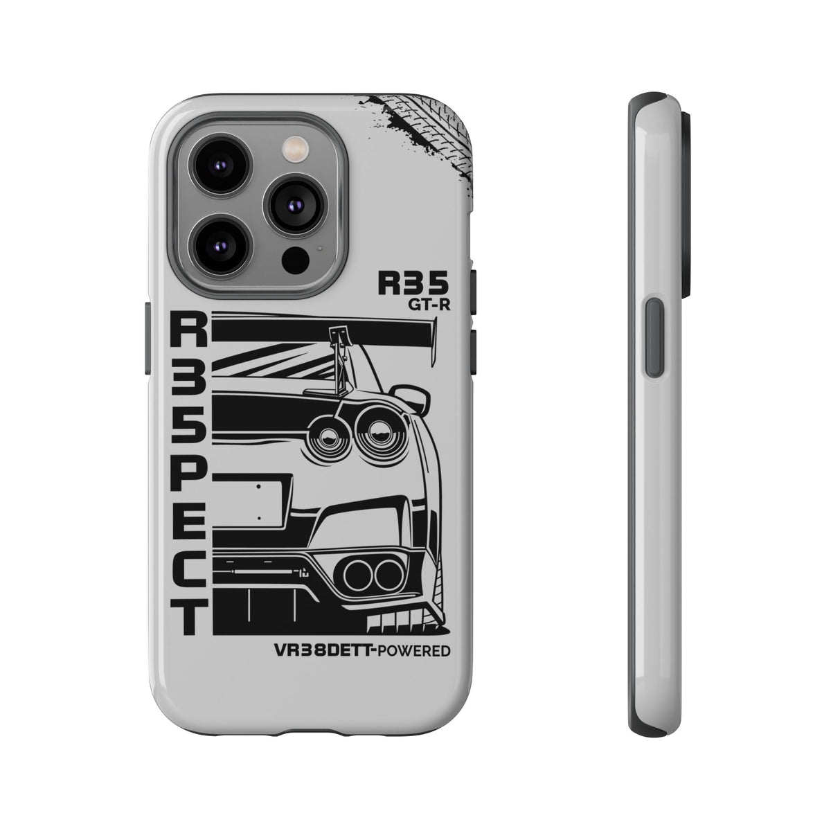 JDM Front View Tough Phone Case - iPhone 14 Pro, glossy, front and side view