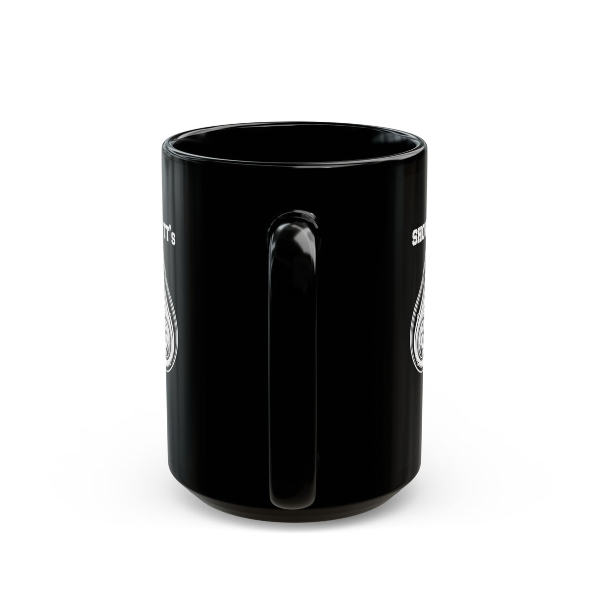 Show Me Your TTs Twin Turbo Coffee Mug - 15oz black coffee mug, handle facing front