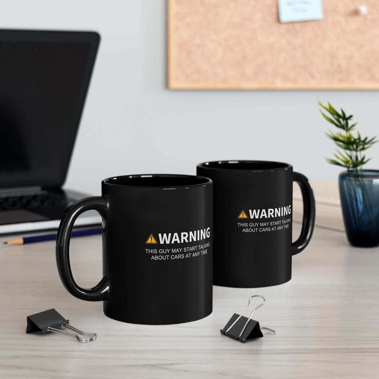 Warning May Start Talking About Cars Coffee Mug mug handle view - car lover gift