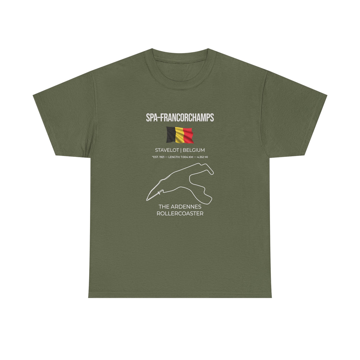 Spa-Francorchamps F1 Racing Track T-Shirt front view