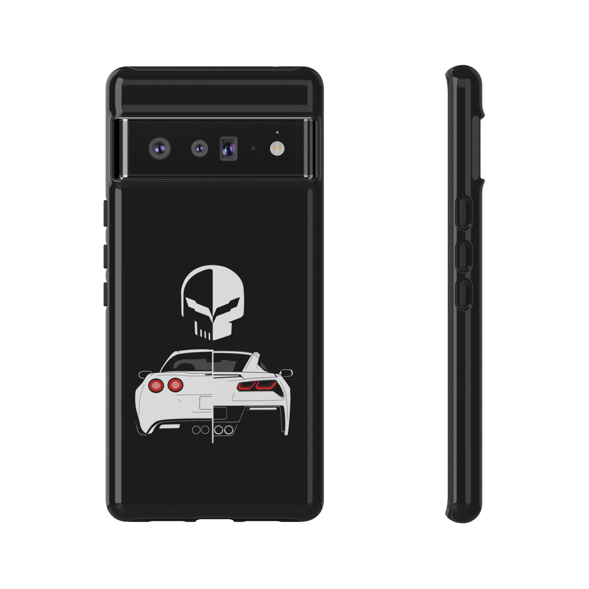 Corvette Punisher Skull Tough Phone Case | Muscle Car Guy Gift