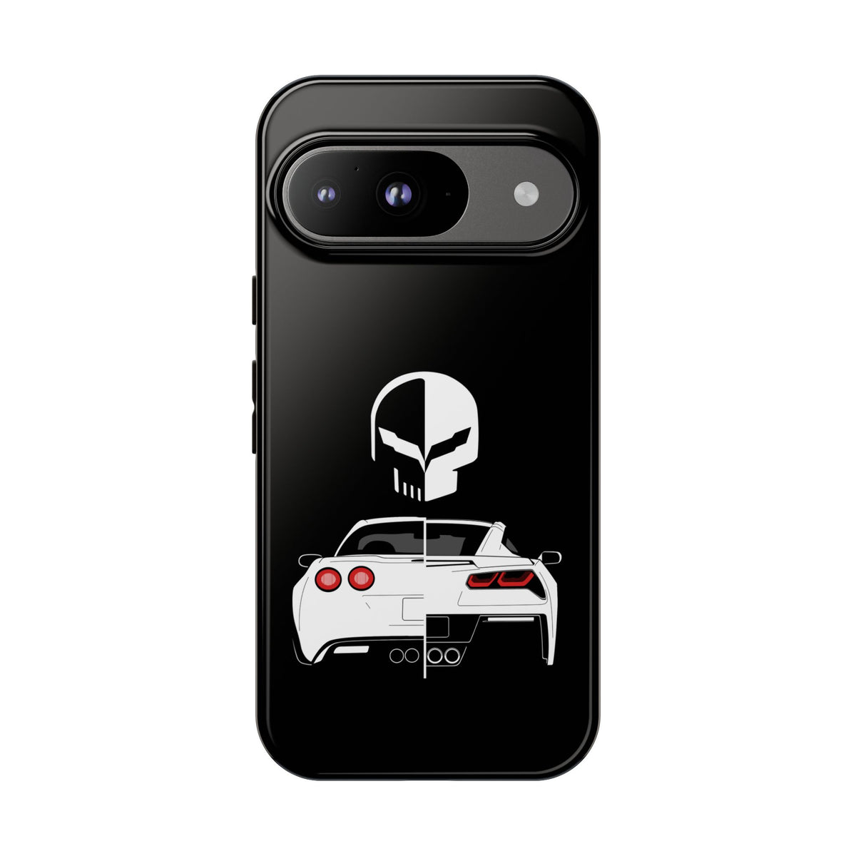 Corvette Punisher Skull Tough Phone Case | Muscle Car Guy Gift
