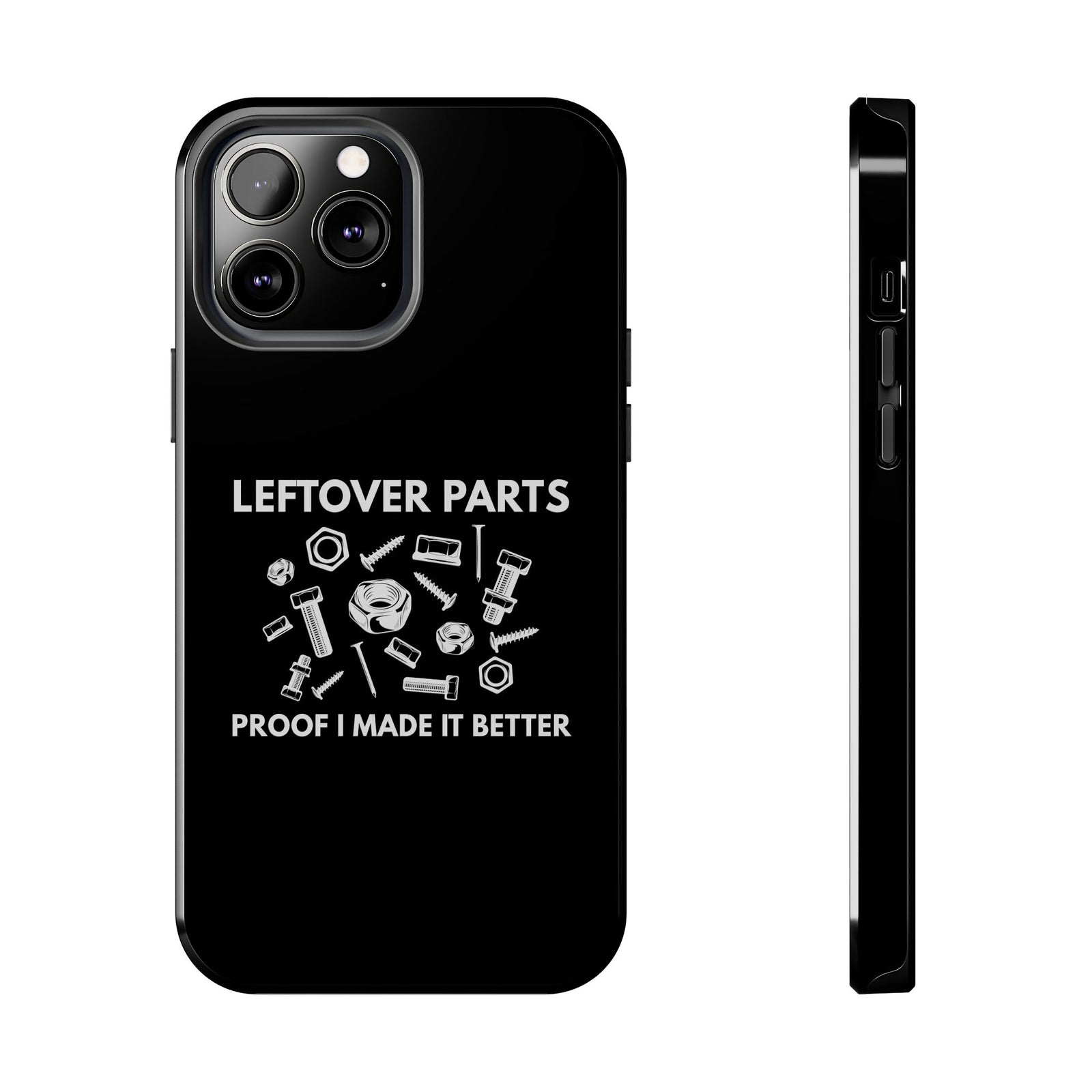 Leftover Parts Phone Case tee front view - gearhead gift