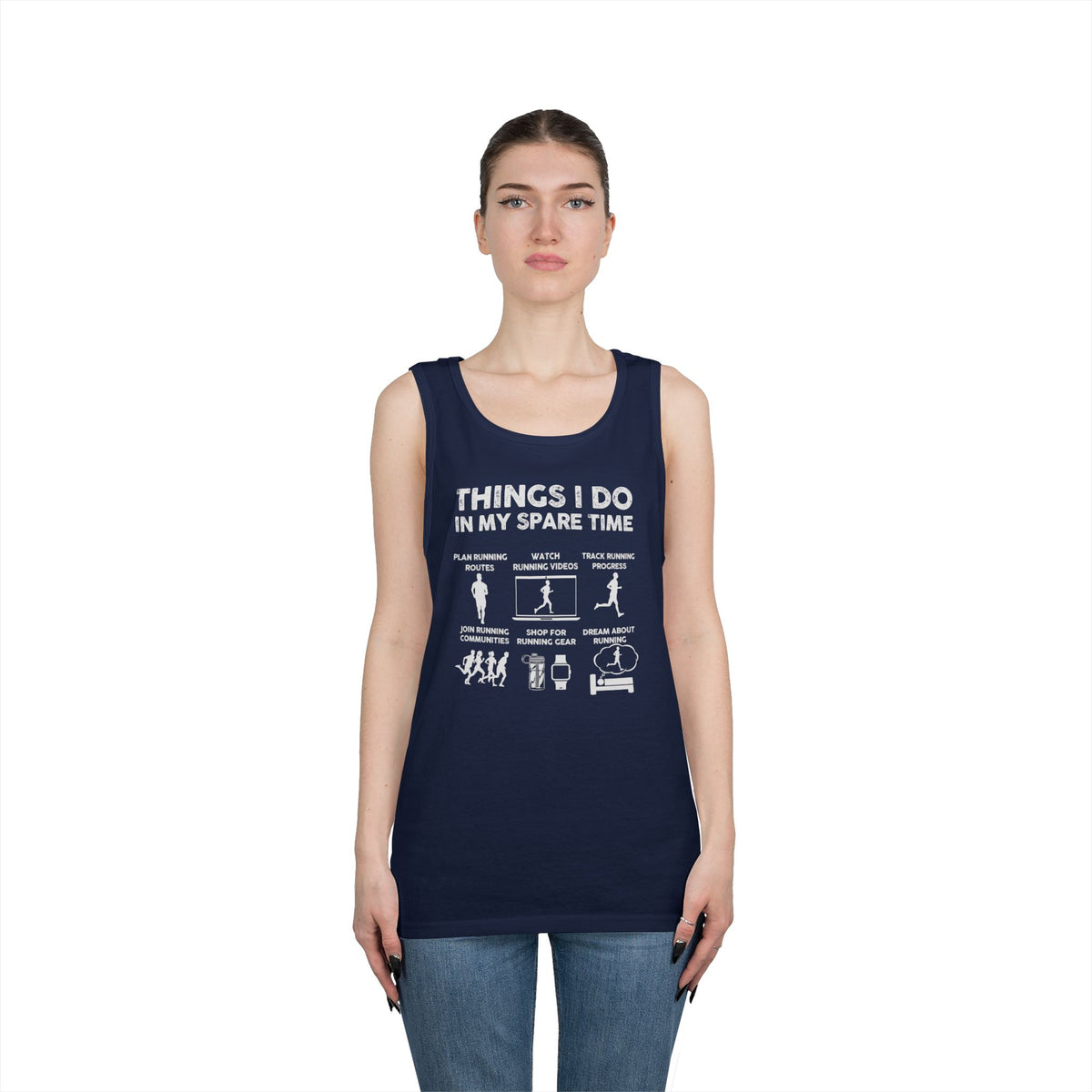 Funny Running Tank Top for Men, Things I Do In My Spare Time Sleeveless Shirt, Marathon Runner Gift, Gym Workout Singlet