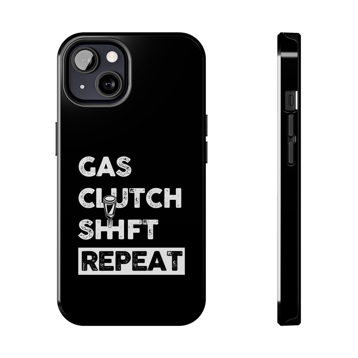 Gas Clutch Shift Repeat Phone Case t-shirt flat lay - automotive gift