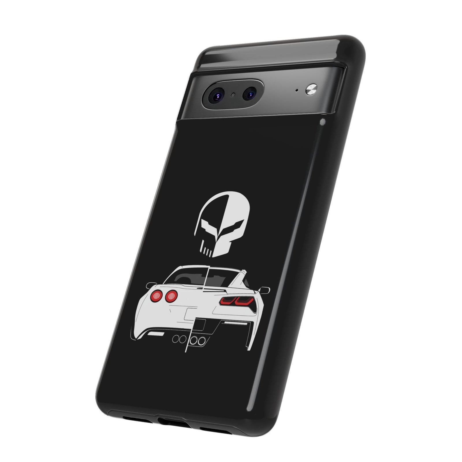 Corvette Punisher Skull Tough Phone Case | Muscle Car Guy Gift