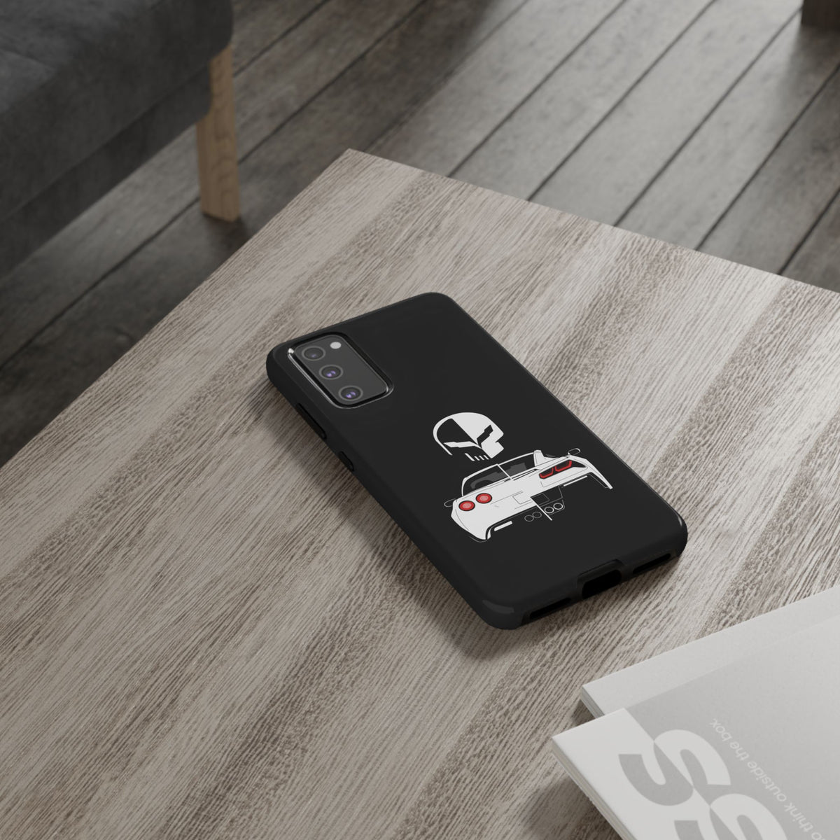 Corvette Punisher Skull Tough Phone Case | Muscle Car Guy Gift
