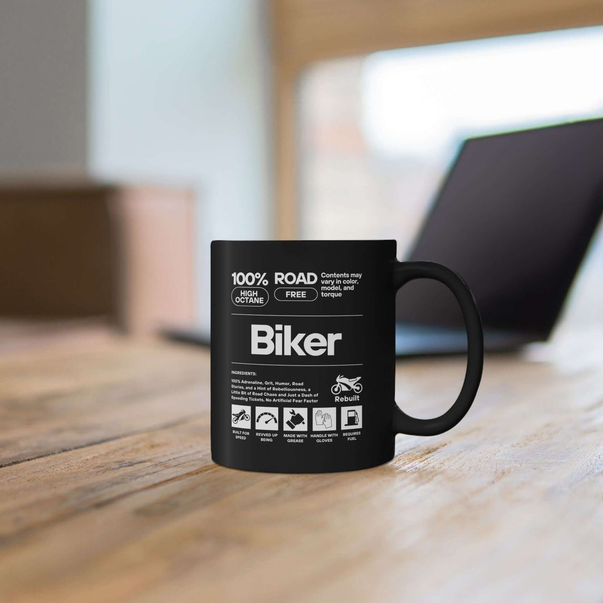 Biker Definition Coffee Mug mug back view - car enthusiast gift