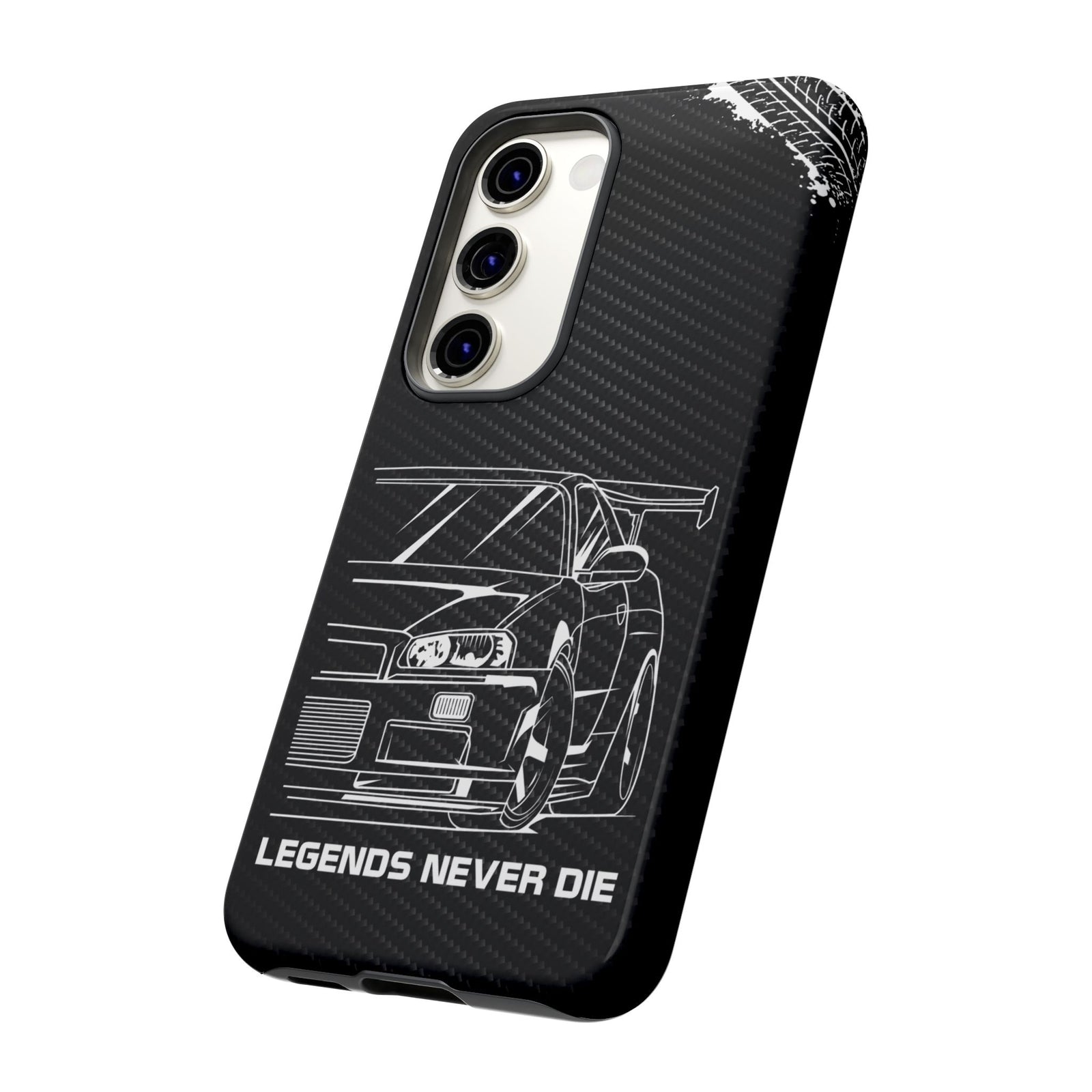 JDM Legends Never Die Tough Phone Case - Samsung Galaxy S23, glossy, side view