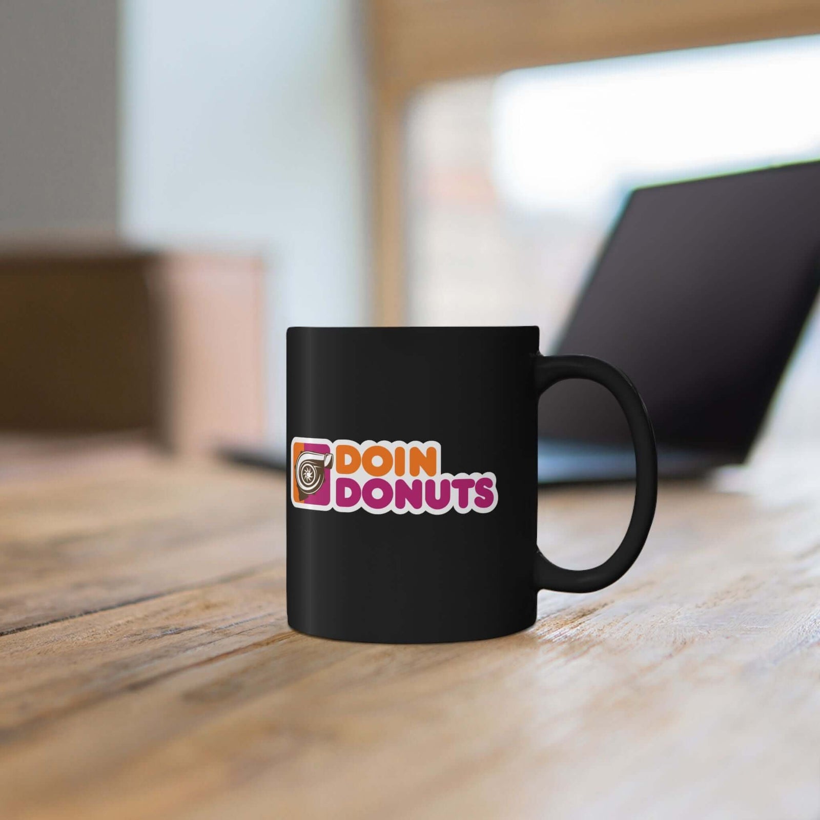 Doin Donuts Coffee Mug mug back view - car enthusiast gift