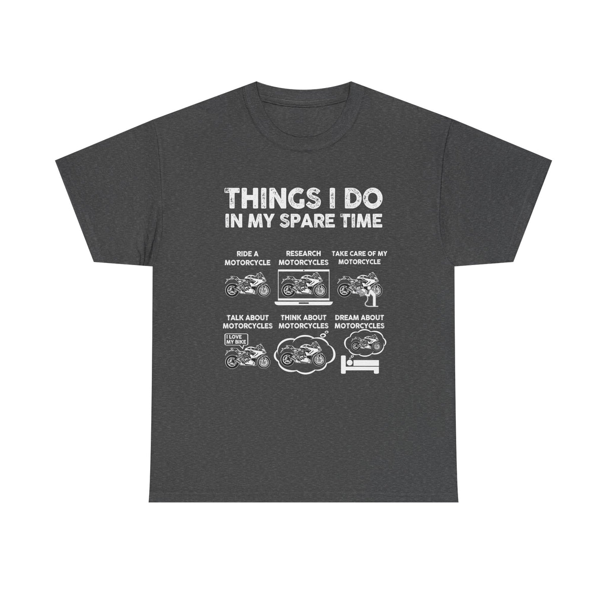 Motorcycle spare time shirt flat lay - gift for motorcycle riders