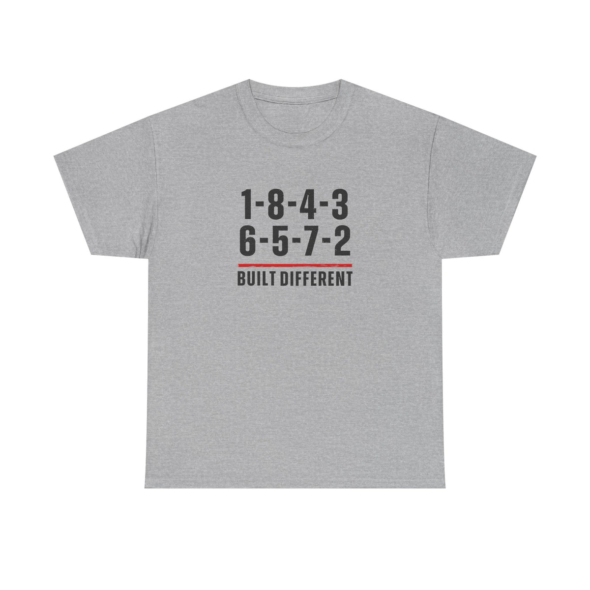 Built Different V8 Graphic Tee back view - gift for American muscle car lovers