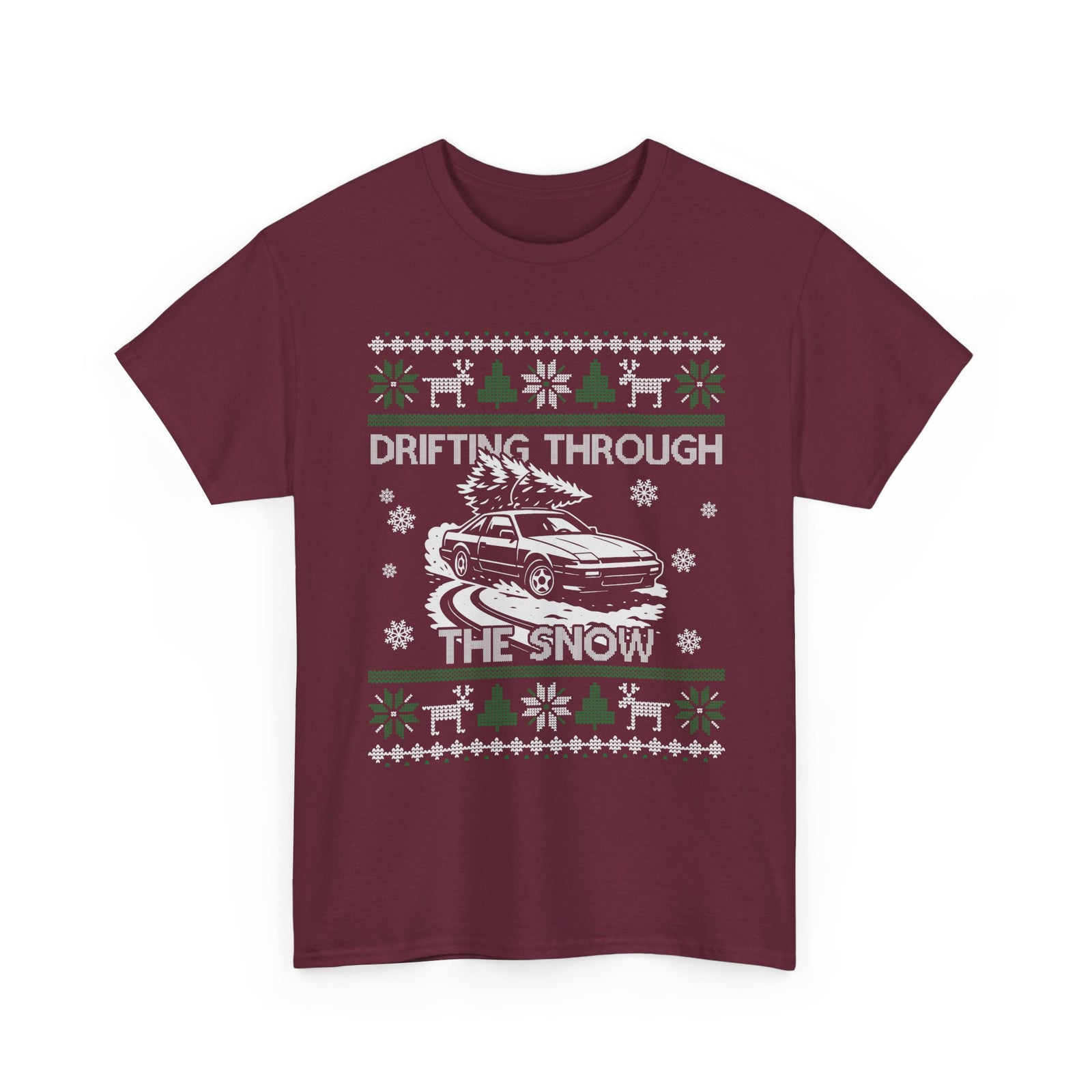 Drifting Through the Snow Ugly Christmas Shirt, Holiday Gift Tee, Christmas Party, JDM Drift Car Guy T-Shirt