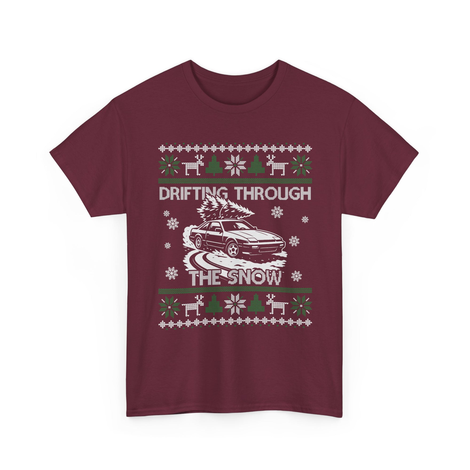 Drifting Through the Snow Ugly Christmas Shirt, Holiday Gift Tee, Christmas Party, JDM Drift Car Guy T-Shirt